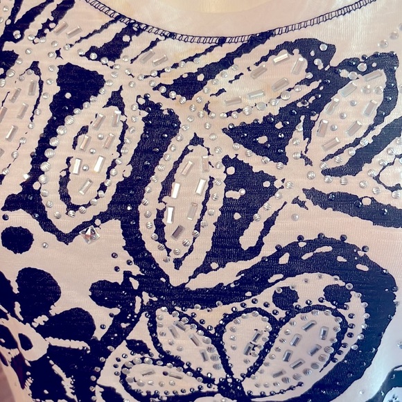 🆕Gorgeous NWT black n white sparkle shirt - Picture 14 of 14